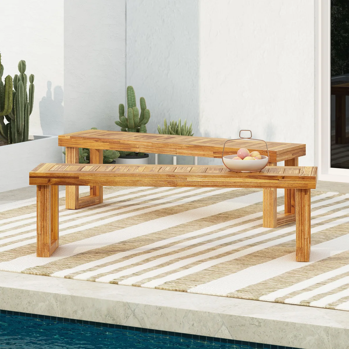 Nestor Bench Set of 2, Natural — view 3