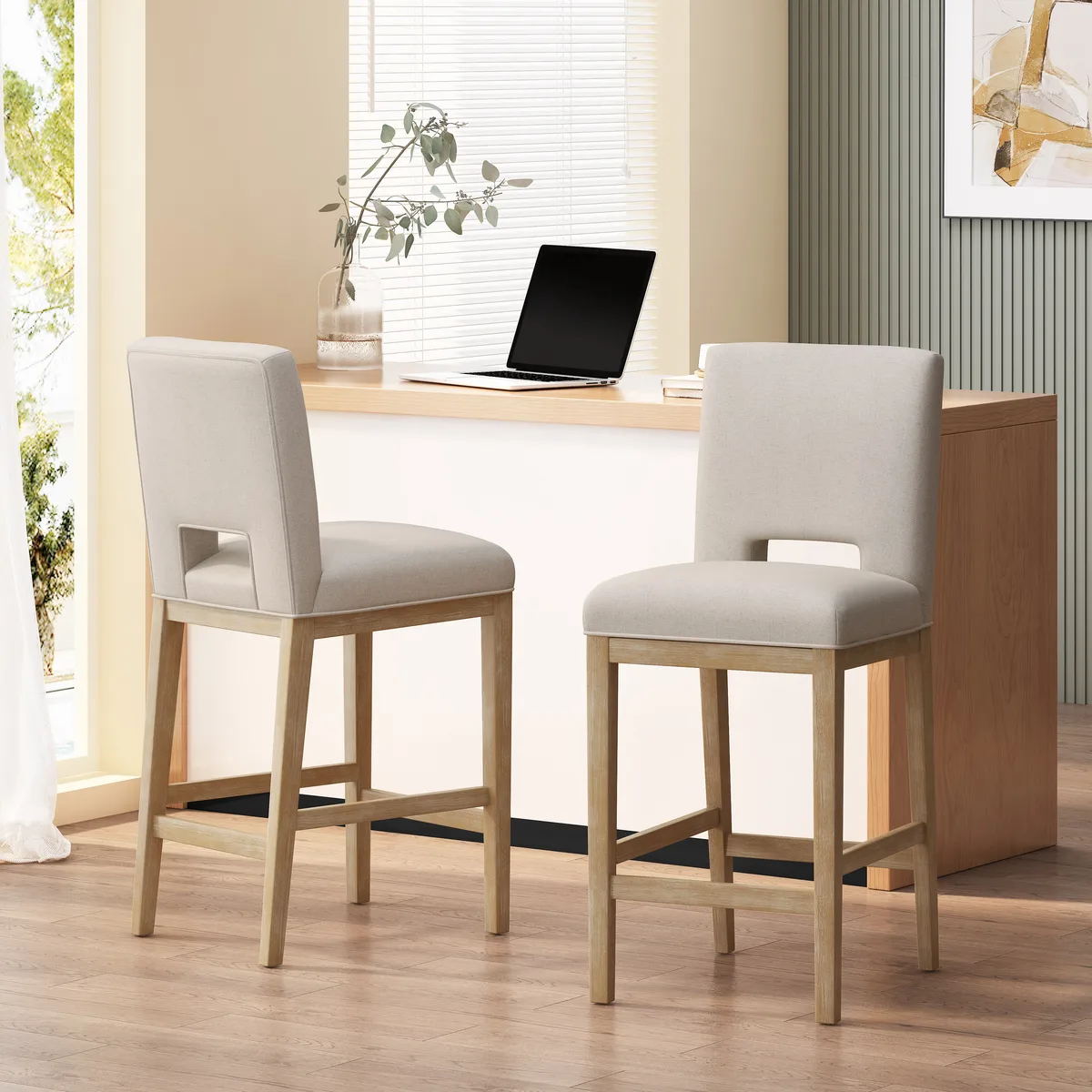 31 Inch Counter Stools, Set of 2, Fabric — view 3