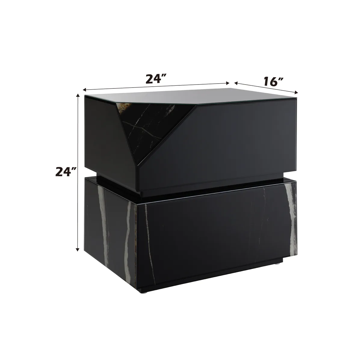 Acme Drisana Black Mirrored Finish End Table — view 2