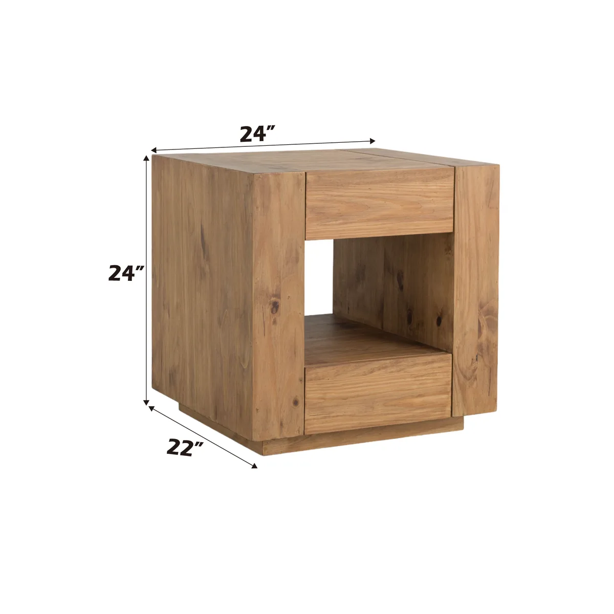 Harlan Oak Finish End Table — view 2