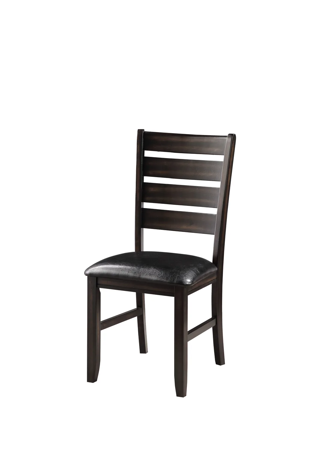Urbana Black Synthetic Leather & Espresso Finish Side Chair (Set of 2) — view 1