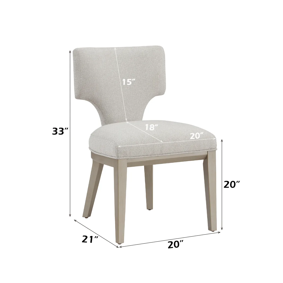 Acme Kasa Linen & Champagne Finish Side Chair (Set of 2) — view 2