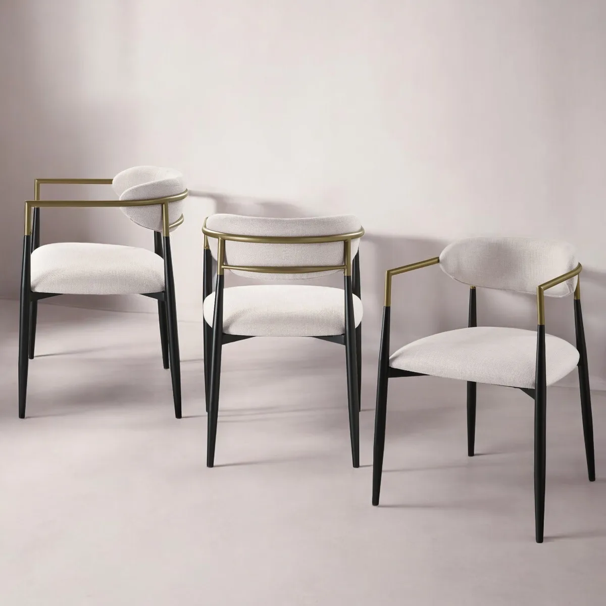 Acme Jaramillo Beige Linen & Black Finish Side Chair (Set of 2) — view 3