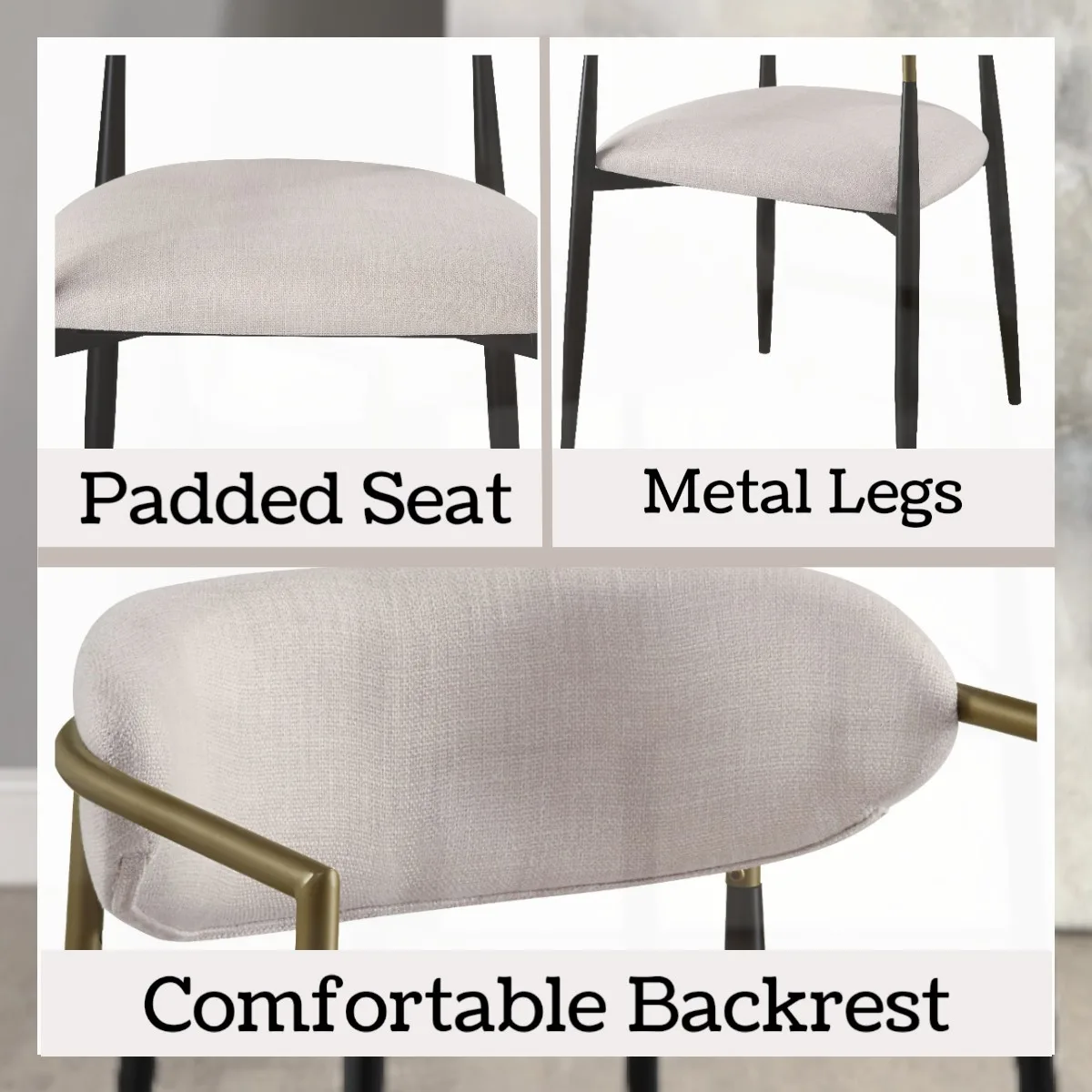 Acme Jaramillo Beige Linen & Black Finish Side Chair (Set of 2) — view 4