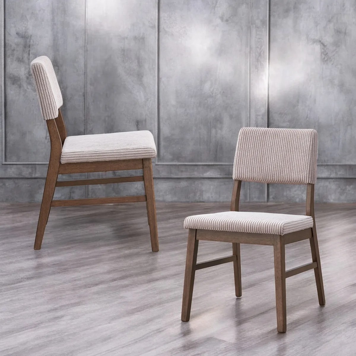 Acme Seda Dusty Mauve Corduroy & Walnut Finish Side Chair (Set of 2) — view 1