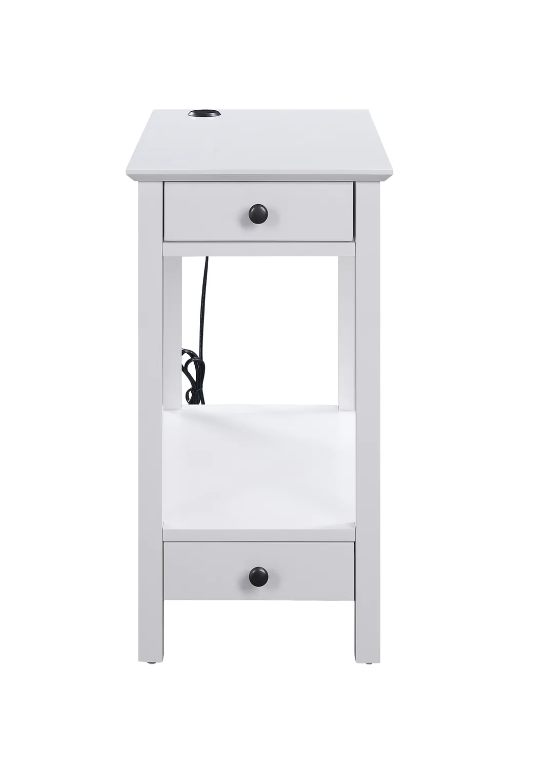 Acme Byzad White Finish Accent Table W/USB — view 4