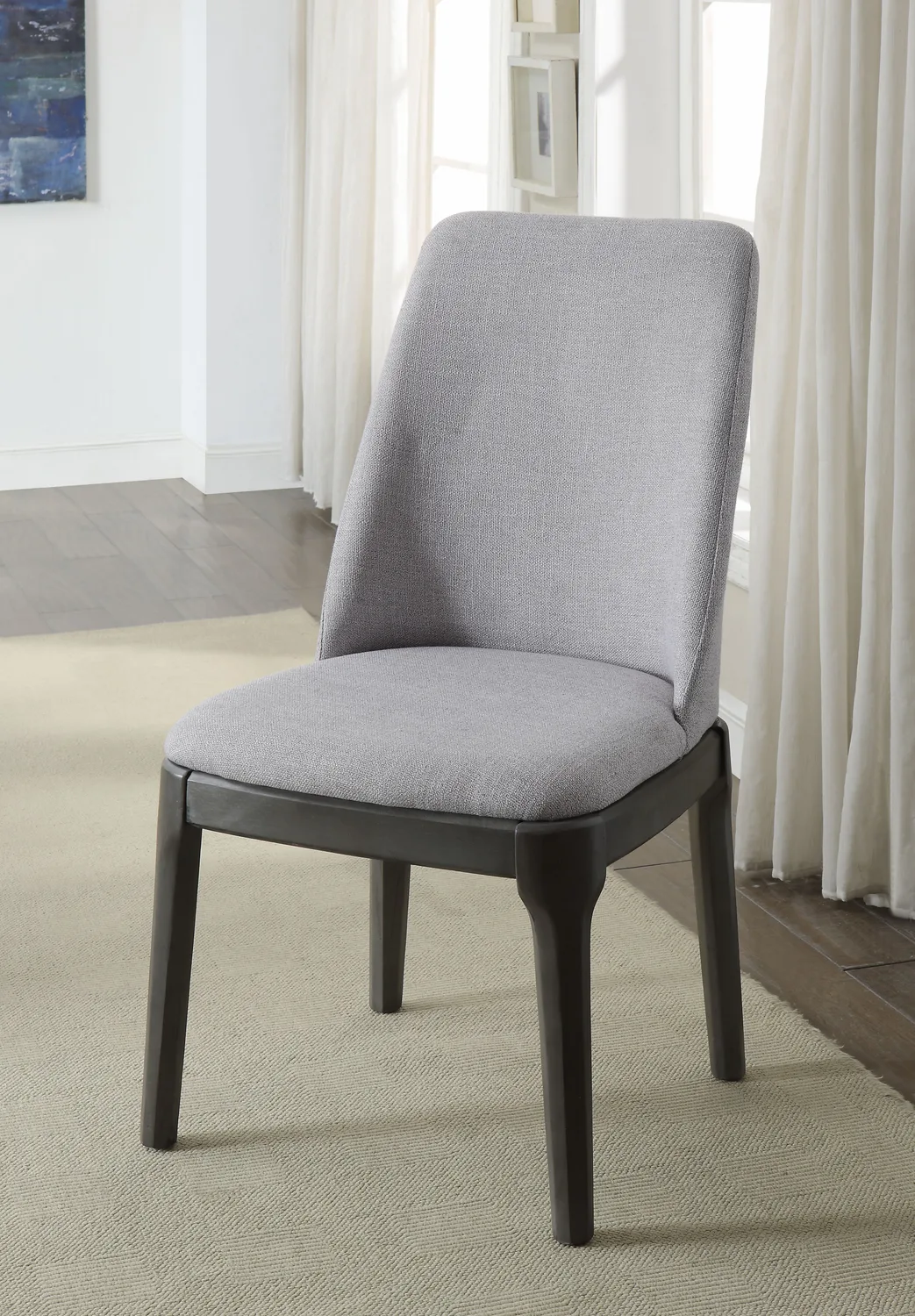 Acme Madan Light Gray Linen & Gray Oak Finish Side Chair (Set of 2) — view 1