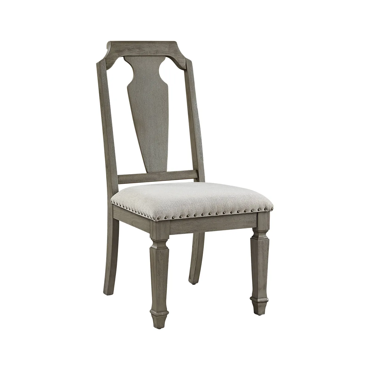 Zumala Beige Linen & Weathered Oak Finish Side Chair (Set of 2) — view 1