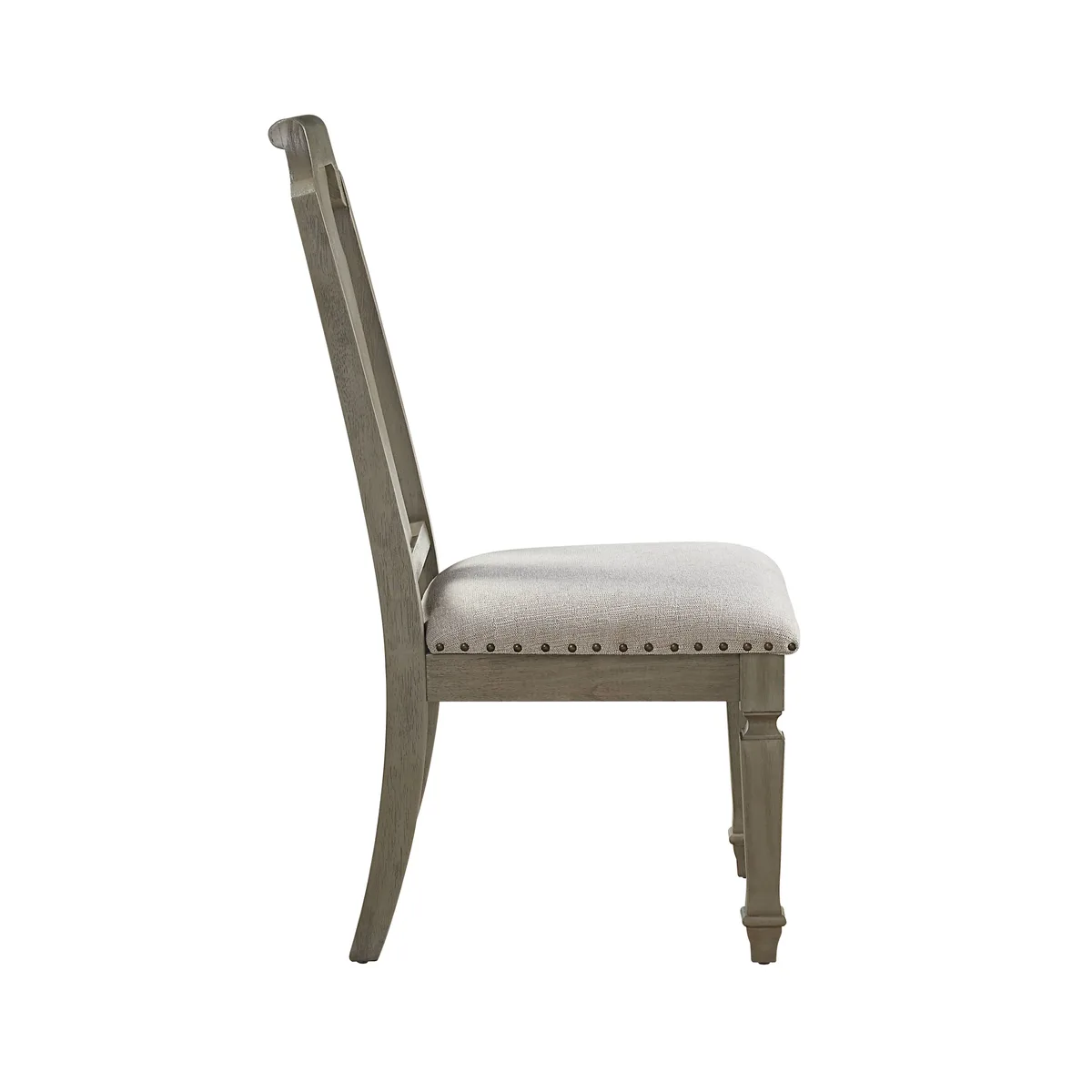 Zumala Beige Linen & Weathered Oak Finish Side Chair (Set of 2) — view 2