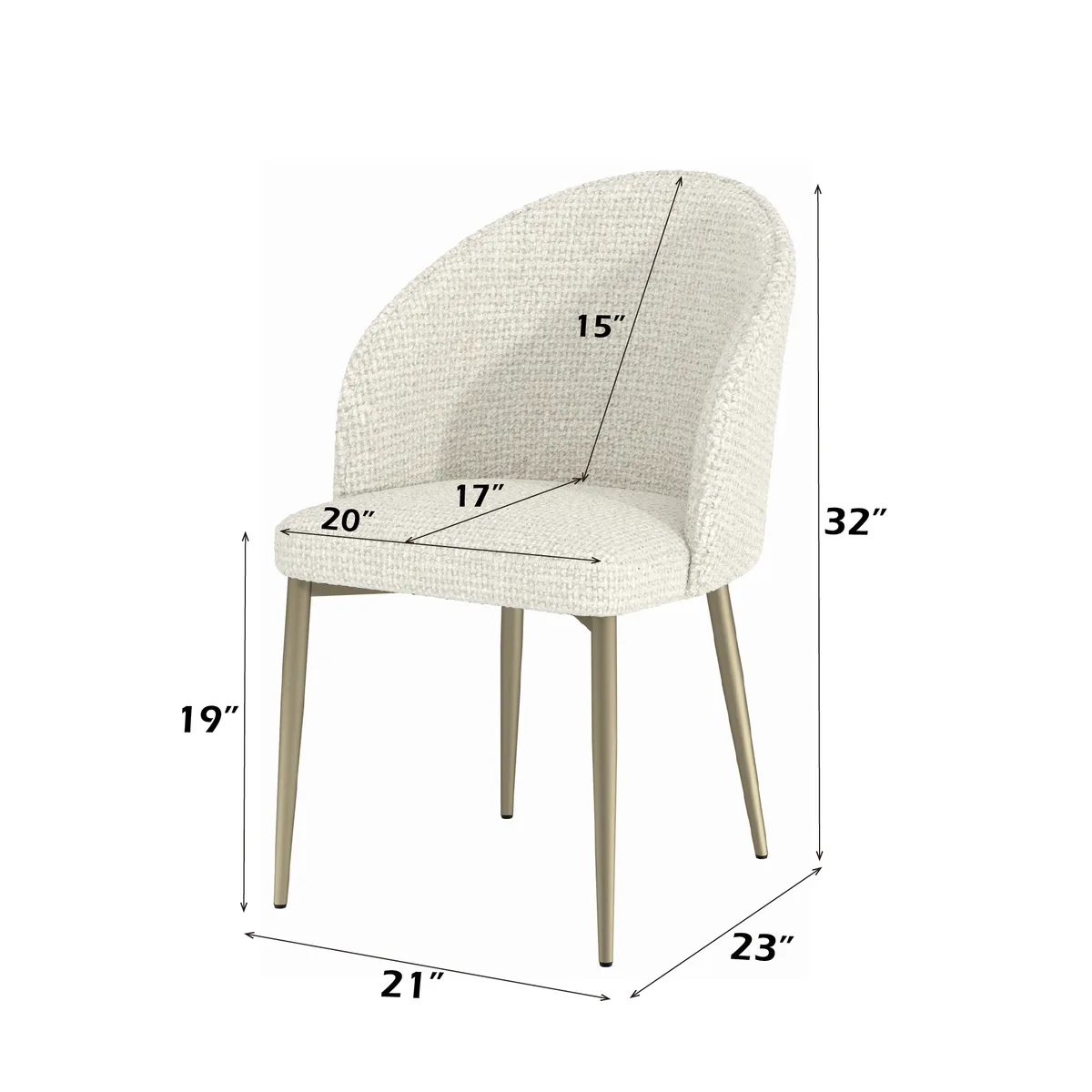 Acme Cora White Fabric Side Chair (Set of 2) — view 2