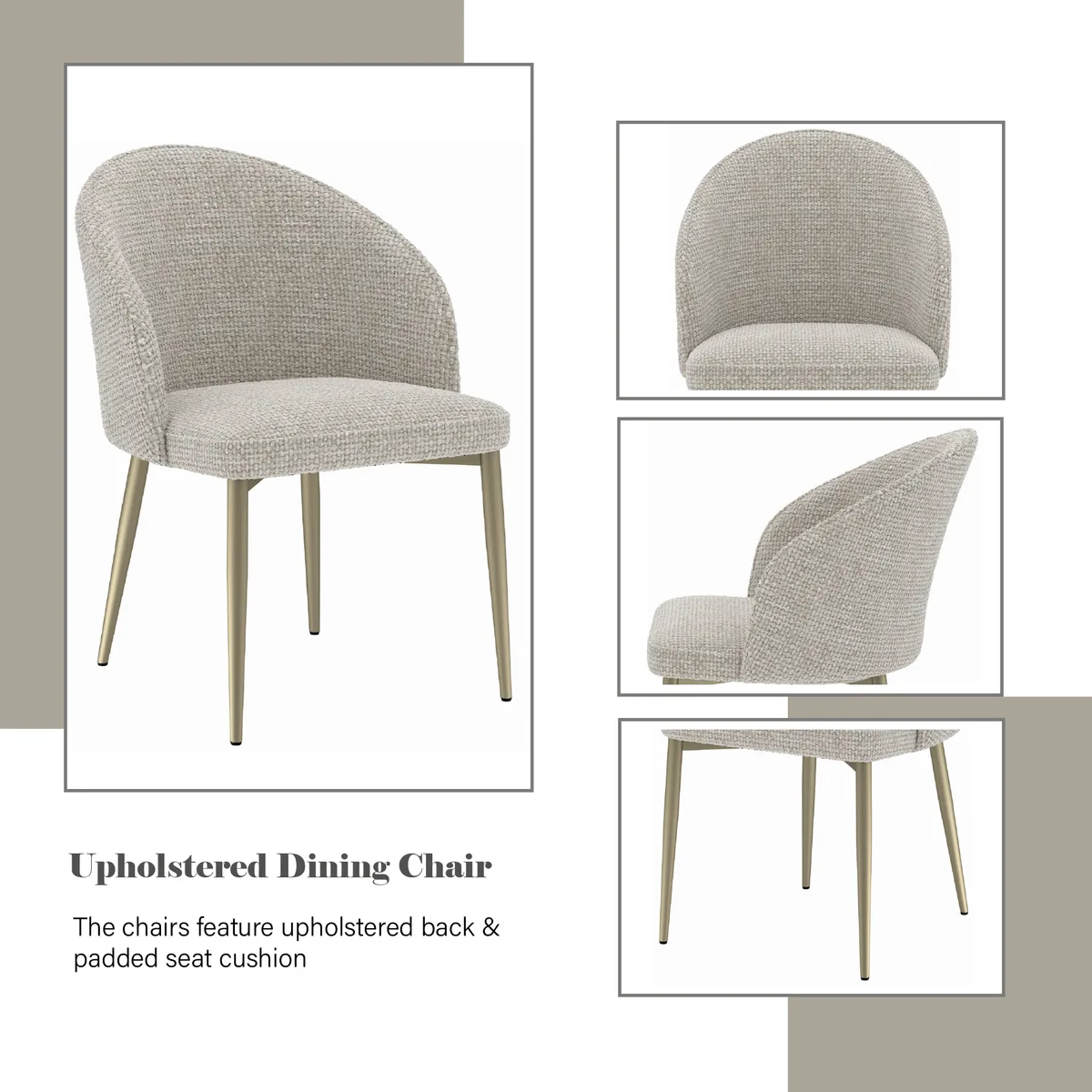 Acme Cora Champagne Fabric Side Chair (Set of 2) — view 2