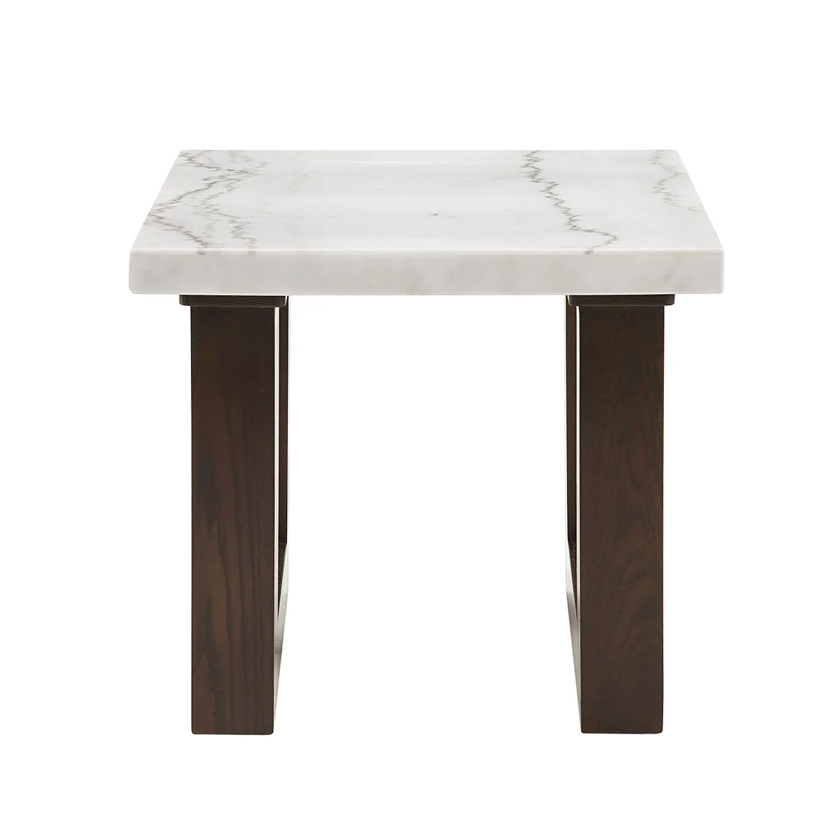 Acme Edwyn White Natural Marble Top & Espresso Finish End Table — view 4