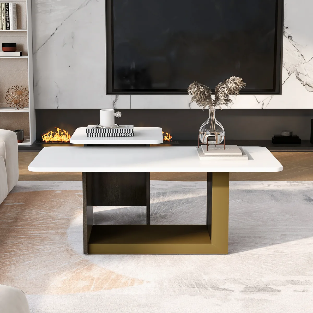Vibe Haus Modern Light Luxury Coffee Table Set of 2 — view 2