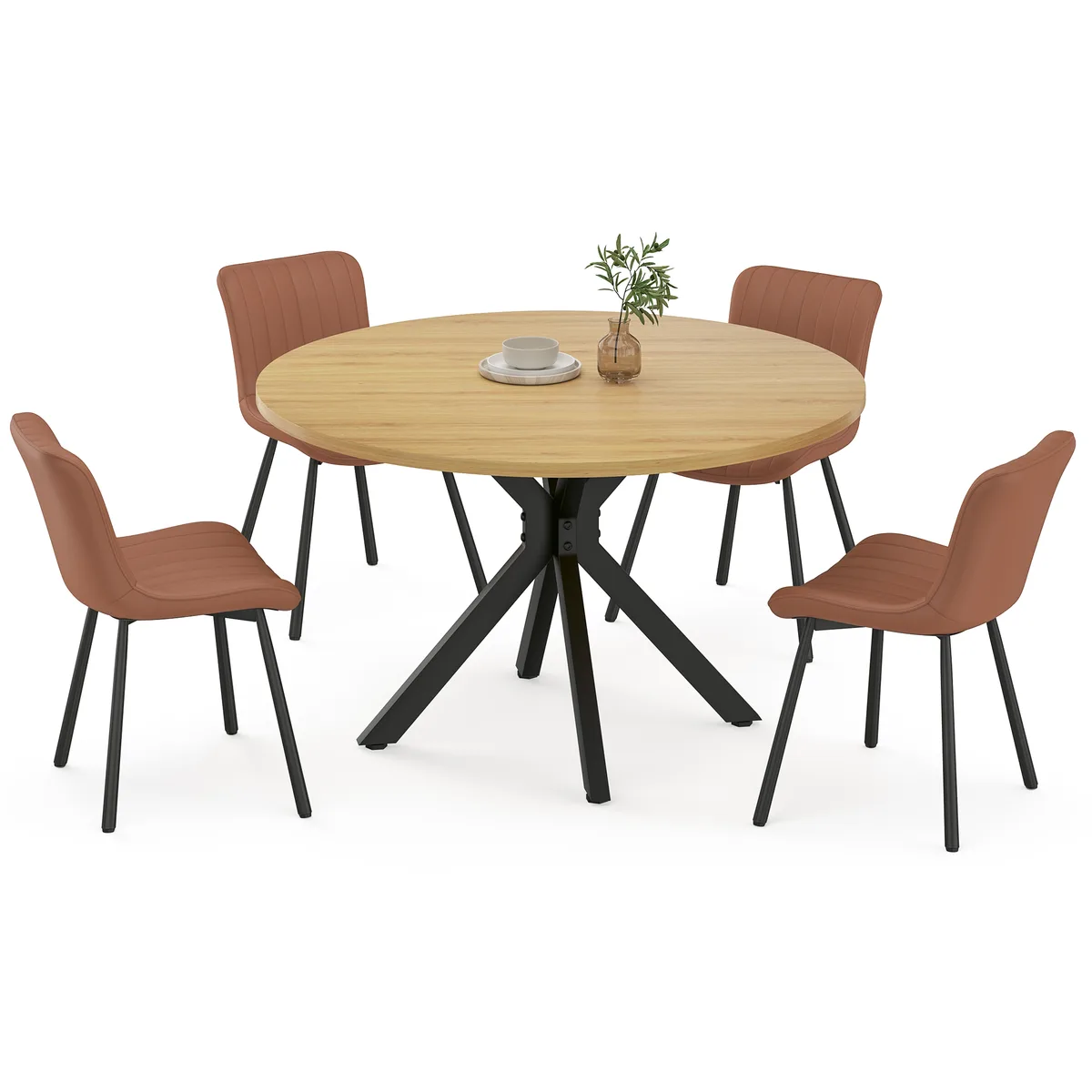 47 Inch Round Dining Table for 4 - 6 People — view 2