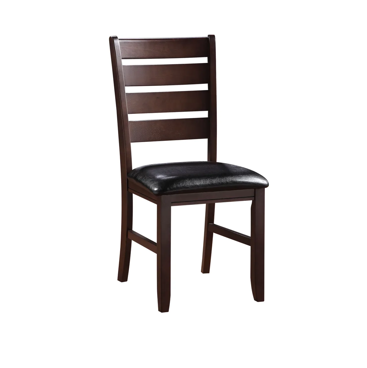 Acme Urbana Side Chair (Set - 2) in Black PU & Cherry 04624 — view 1