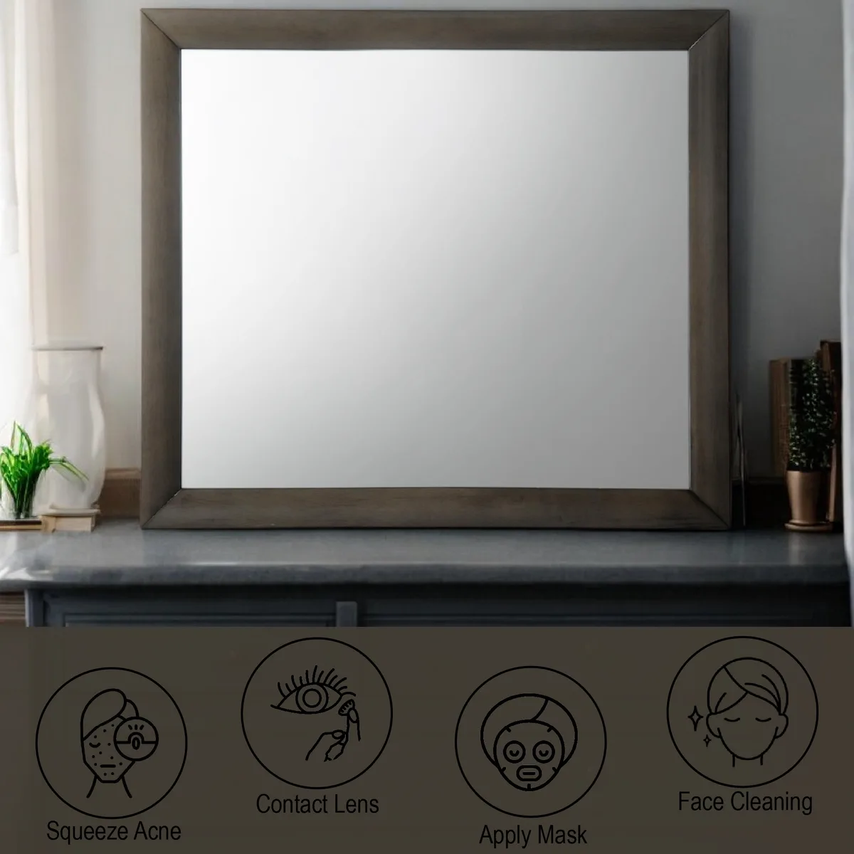 Ireland Mirror in Gray Oak 22705 — view 2
