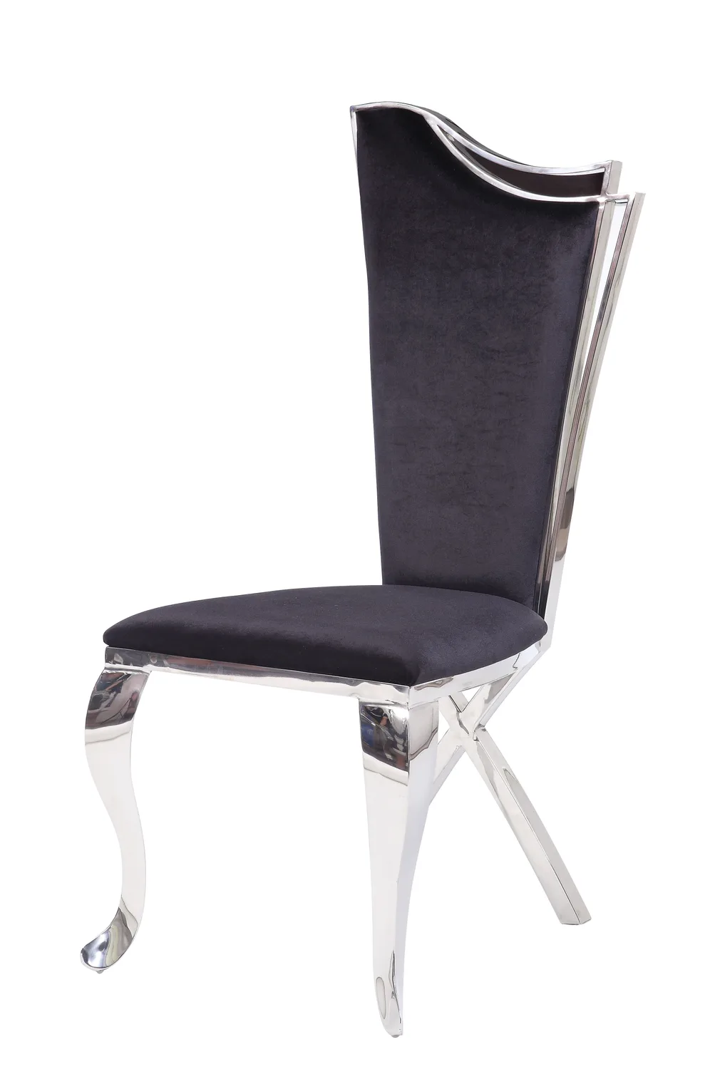 Cyrene Side Chair (Set - 2) in Fabric & Stainless Steel 62079 — view 4