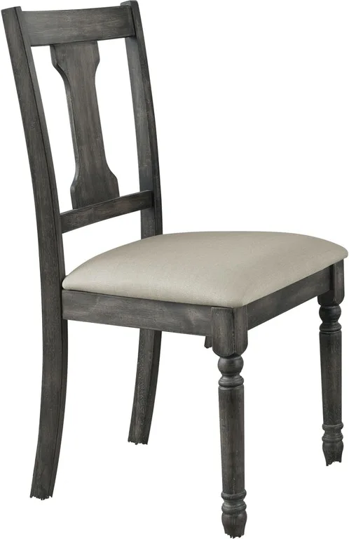 Wallace Side Chair (Set - 2) in Tan Linen & Weathered Gray 71437 — view 1
