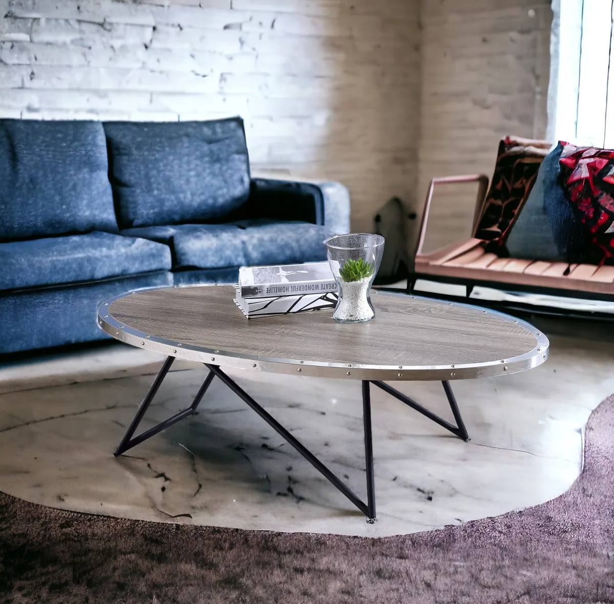 Allis Coffee Table in Weathered Gray Oak 81730 — view 2