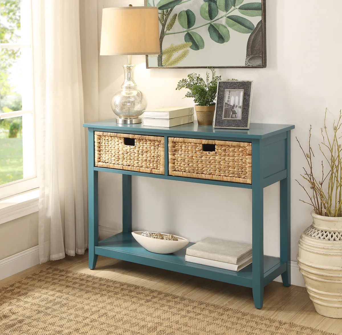 Flavius Console Table in Teal 90266 — view 1
