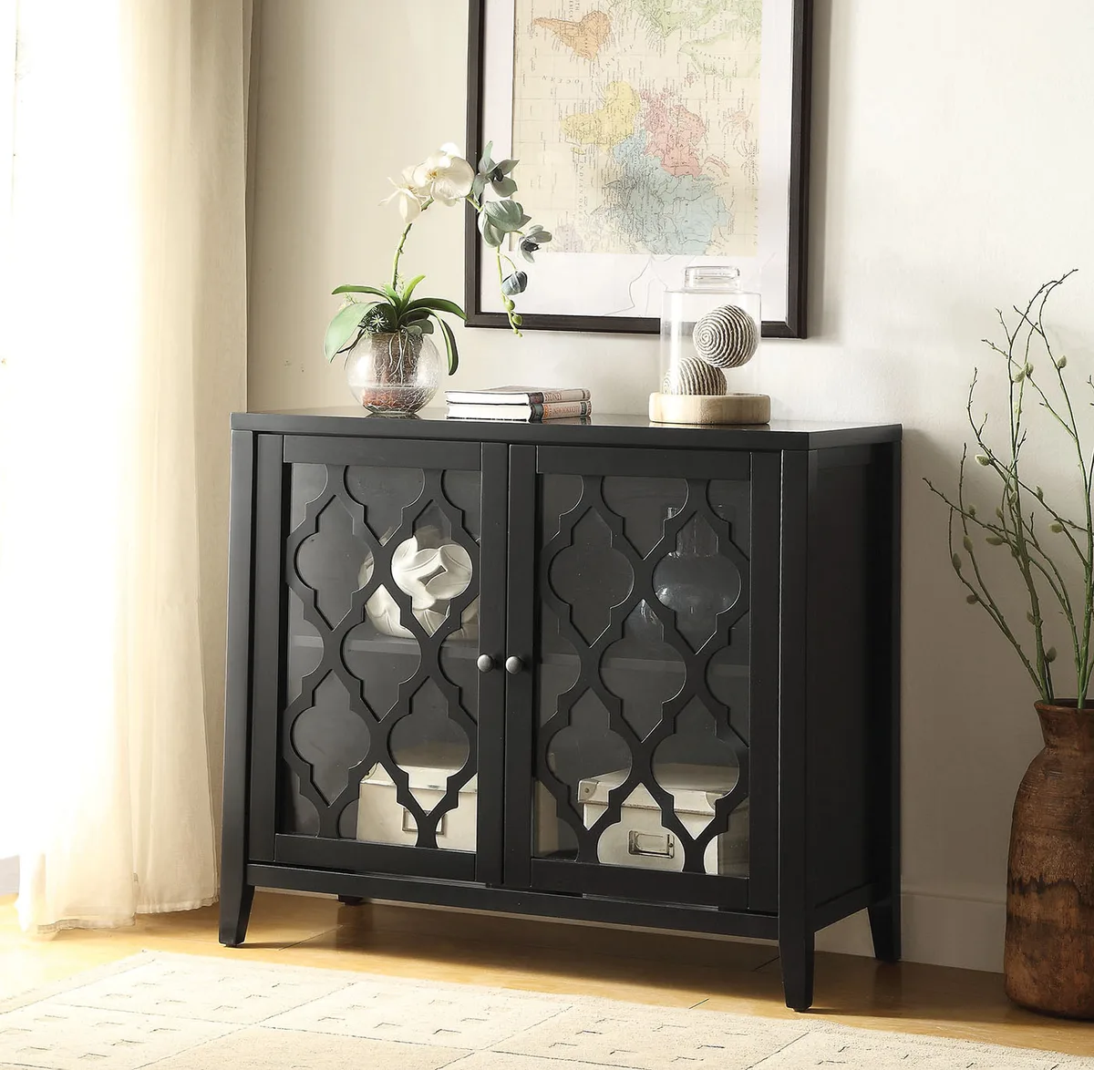 Ceara Console Table in Black 97382 — view 1