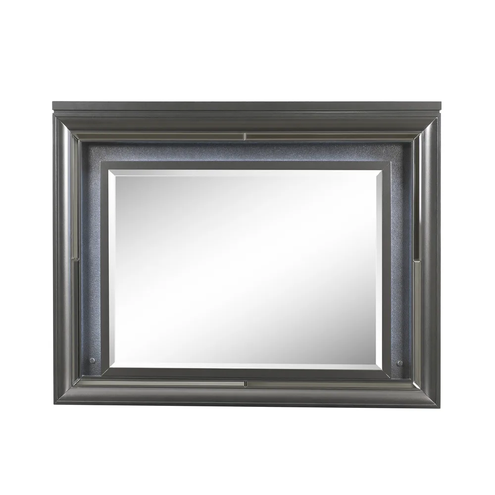 Sawyer Mirror w/LED, Metallic Gray 27974 — view 2