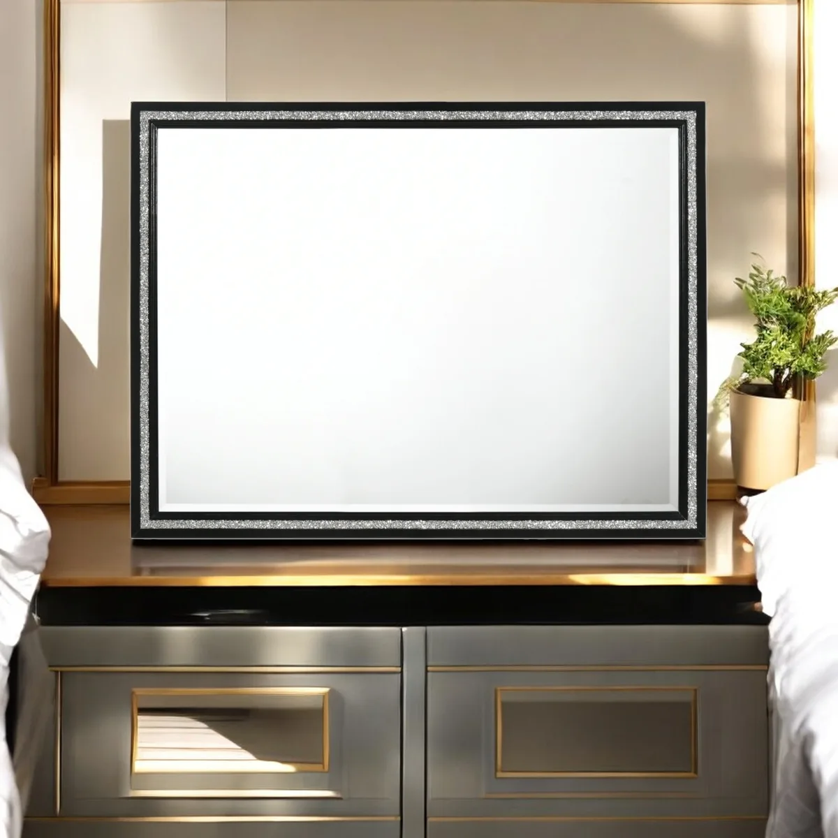 Acme Haiden Mirror, Weathered Black Finish 28434 — view 1