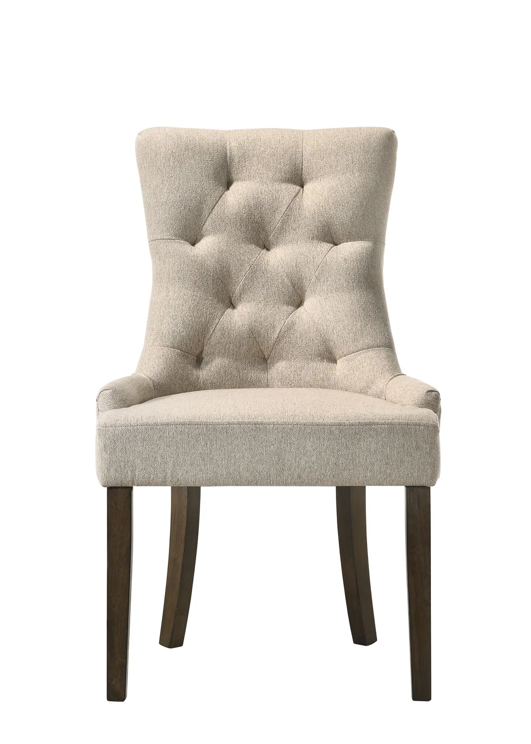 Acme Farren Side Chair, Beige Fabric & Espresso Finish 77172 — view 2