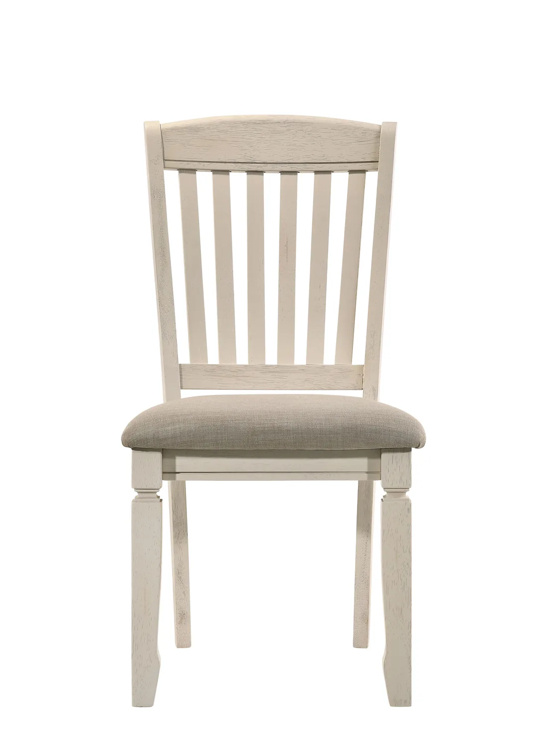 Fedele Side Chair, Tan Fabric & Cream Finish 77192 — view 4