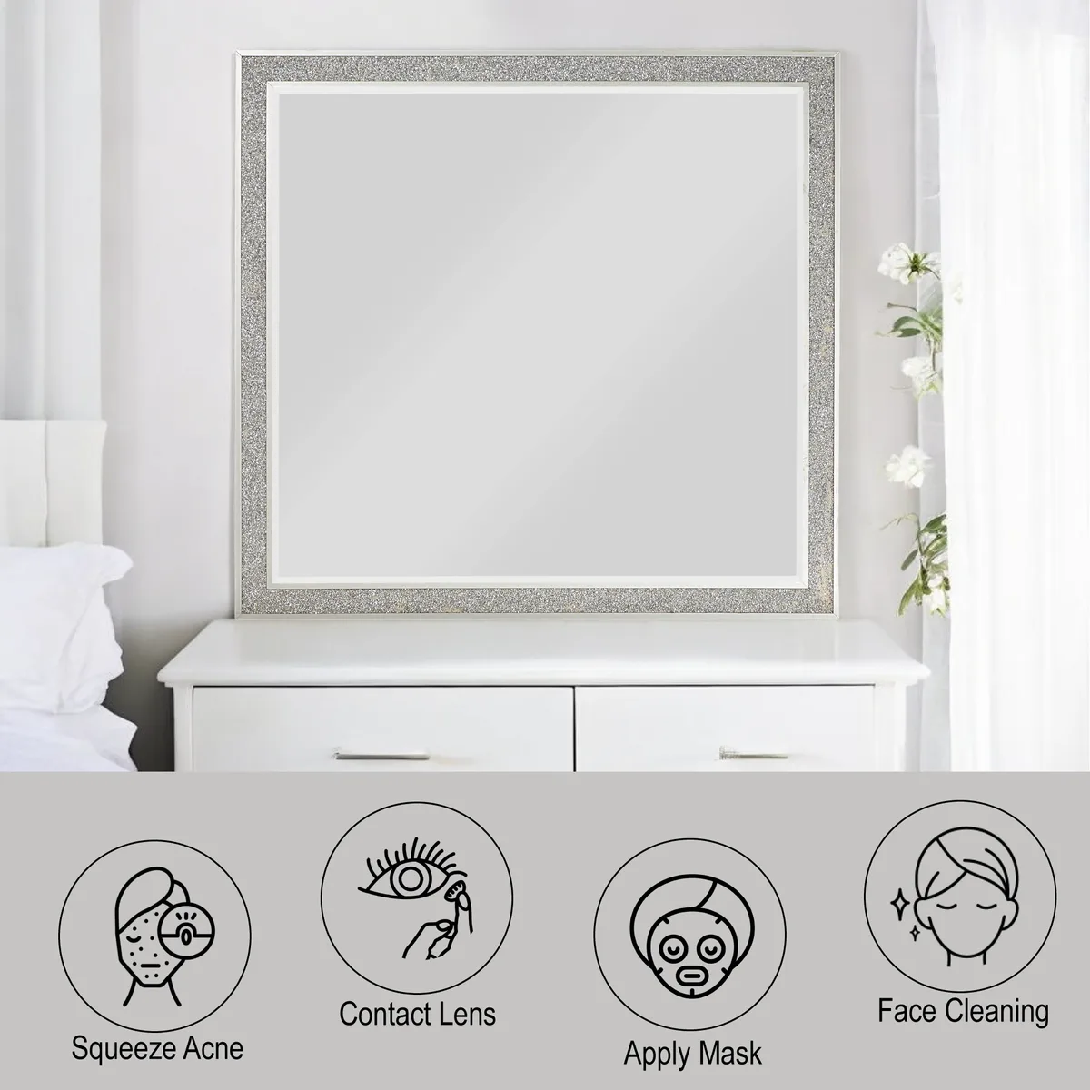Acme Sliverfluff Mirror, Mirrored & Champagne Finish — view 2