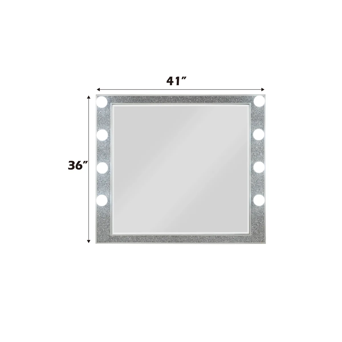 Acme Sliverfluff Mirror w/Light, Mirrored & Champagne Finish — view 2
