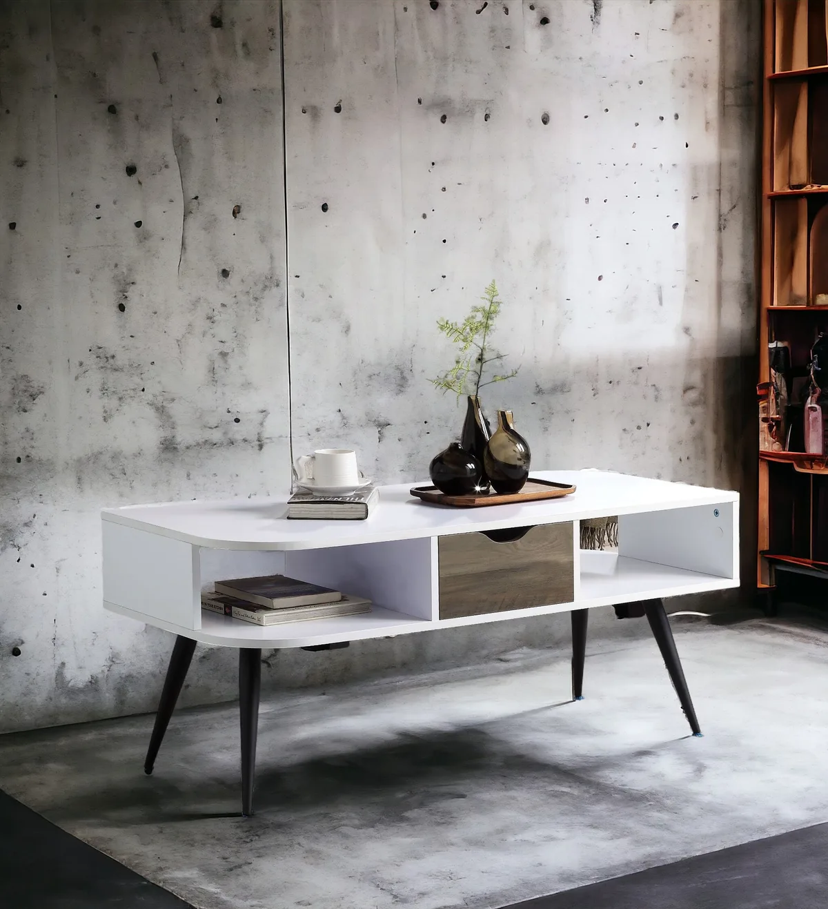 Acme Halima Coffee Table, White & Black Finish — view 4