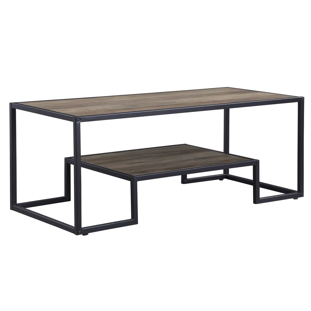 Idella Coffee Table, Rustic Oak & Black Finish — view 4