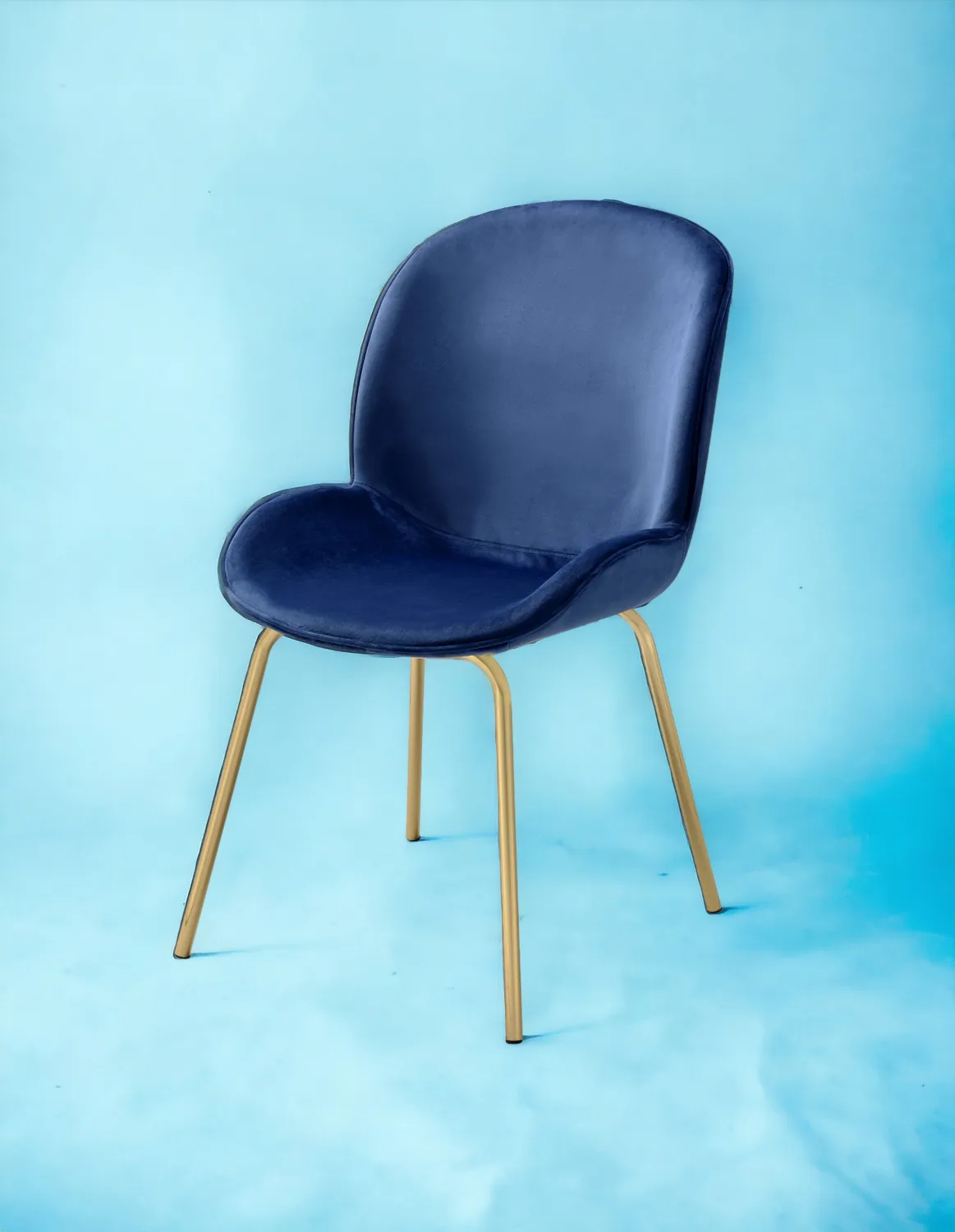 Acme Chuchip Side Chair (Set - 2) in Blue Velvet & Gold 72947 — view 3