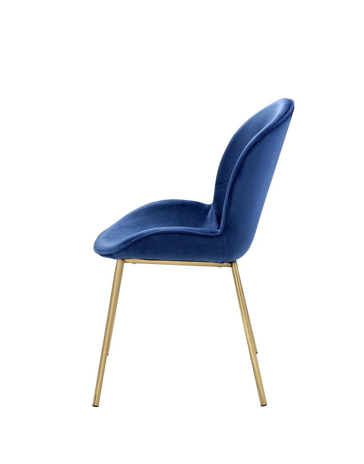 Acme Chuchip Side Chair (Set - 2) in Blue Velvet & Gold 72947 — view 4