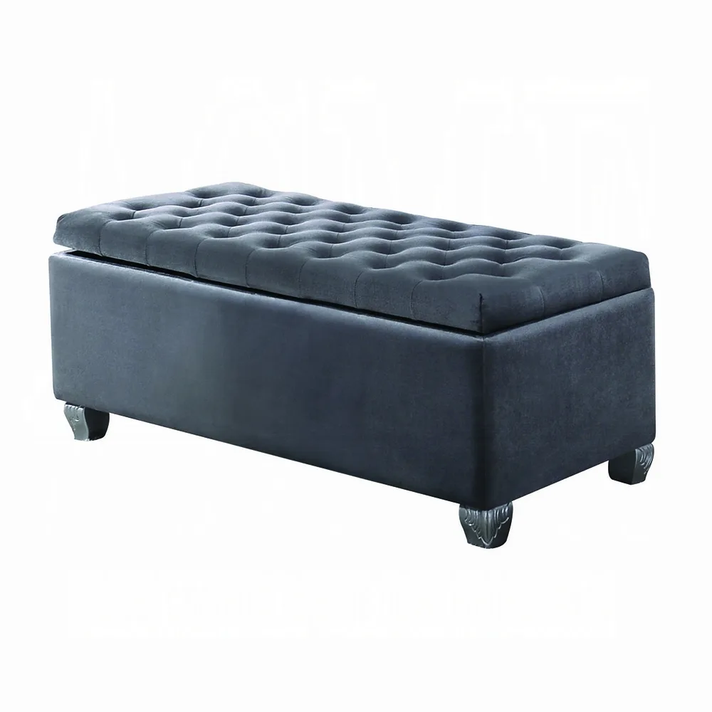 Rebekah Bench w/Storage in Gray Fabric 96546 — view 3