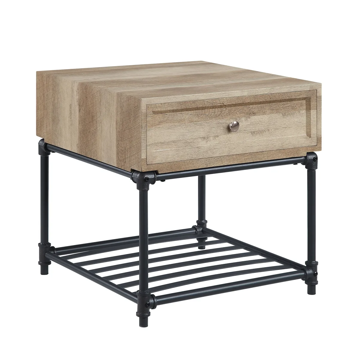 Brantley End Table in Oak & Sandy Black Finish — view 1