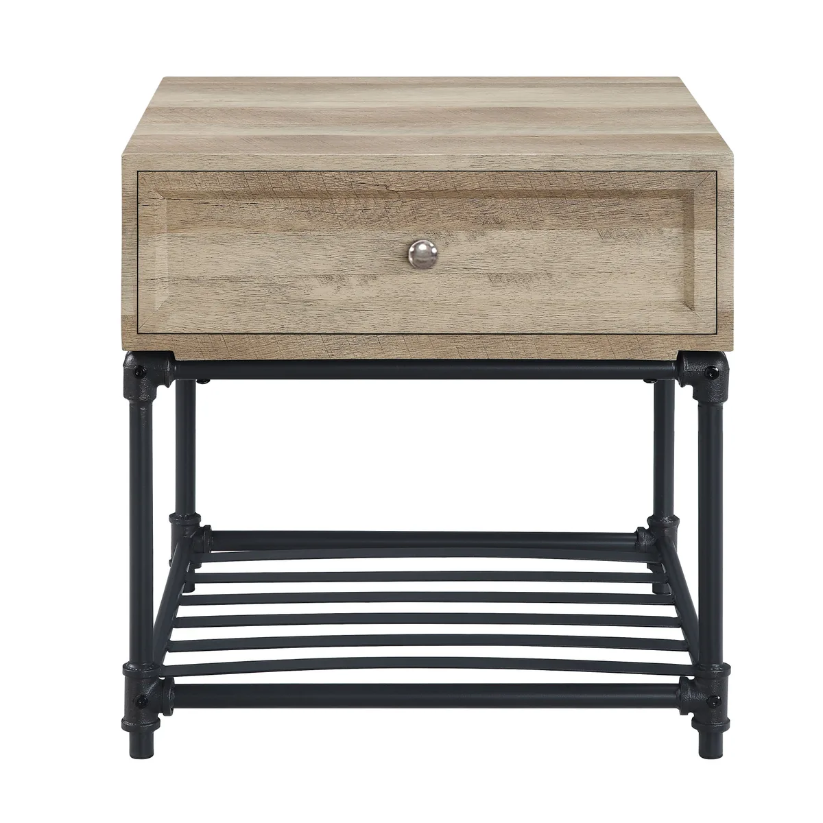 Brantley End Table in Oak & Sandy Black Finish — view 3