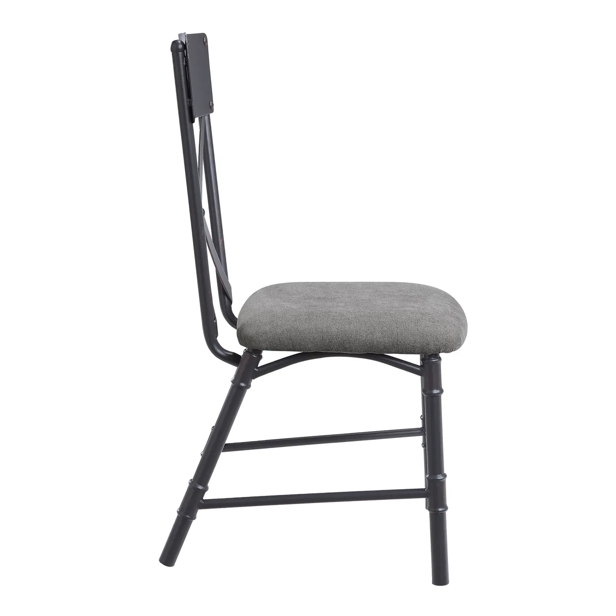 Edina Side Chair (Set - 2), Gray Fabric, Oak & Sandy Black Finish — view 3