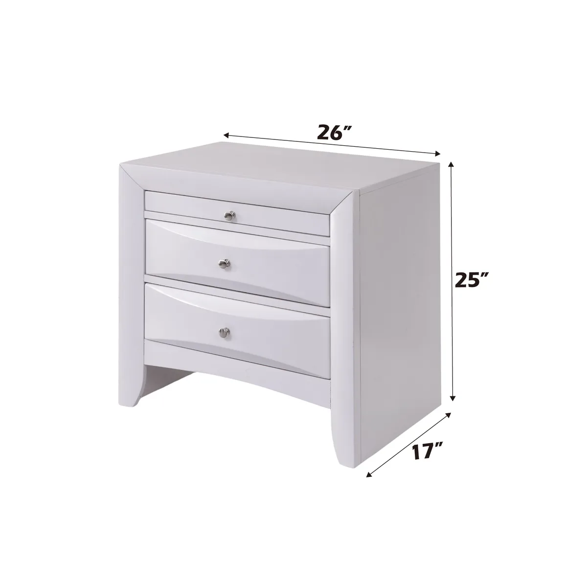 Acme Ireland Nightstand in White 21704 — view 3