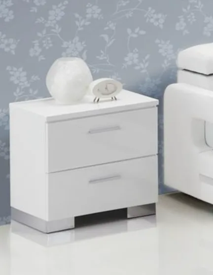 Lorimar Nightstand in White & Chrome Leg 22633 — view 1
