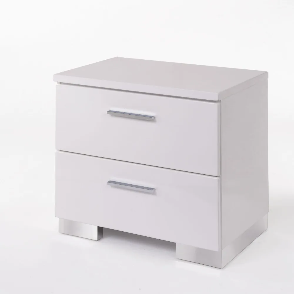 Lorimar Nightstand in White & Chrome Leg 22633 — view 3