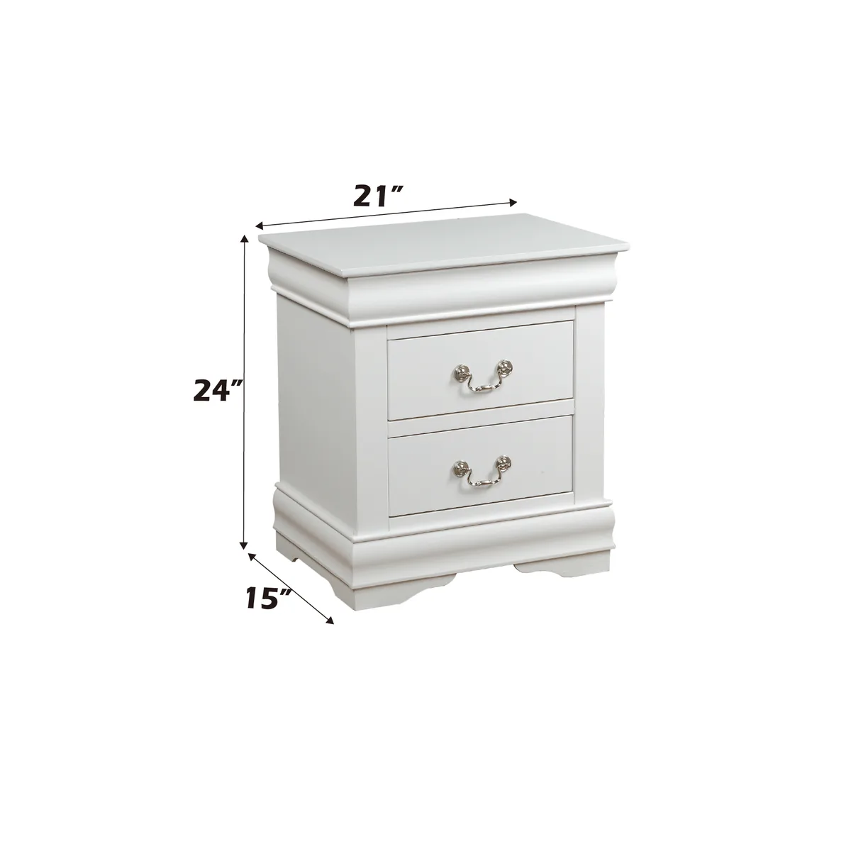 Louis Philippe Nightstand in White 23833 — view 3
