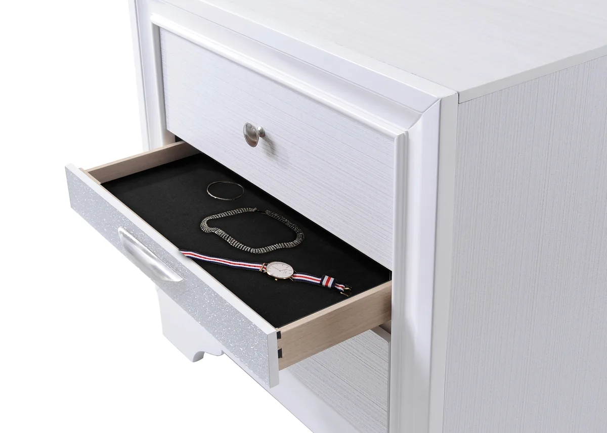 Acme Naima Nightstand in White 25773 — view 4