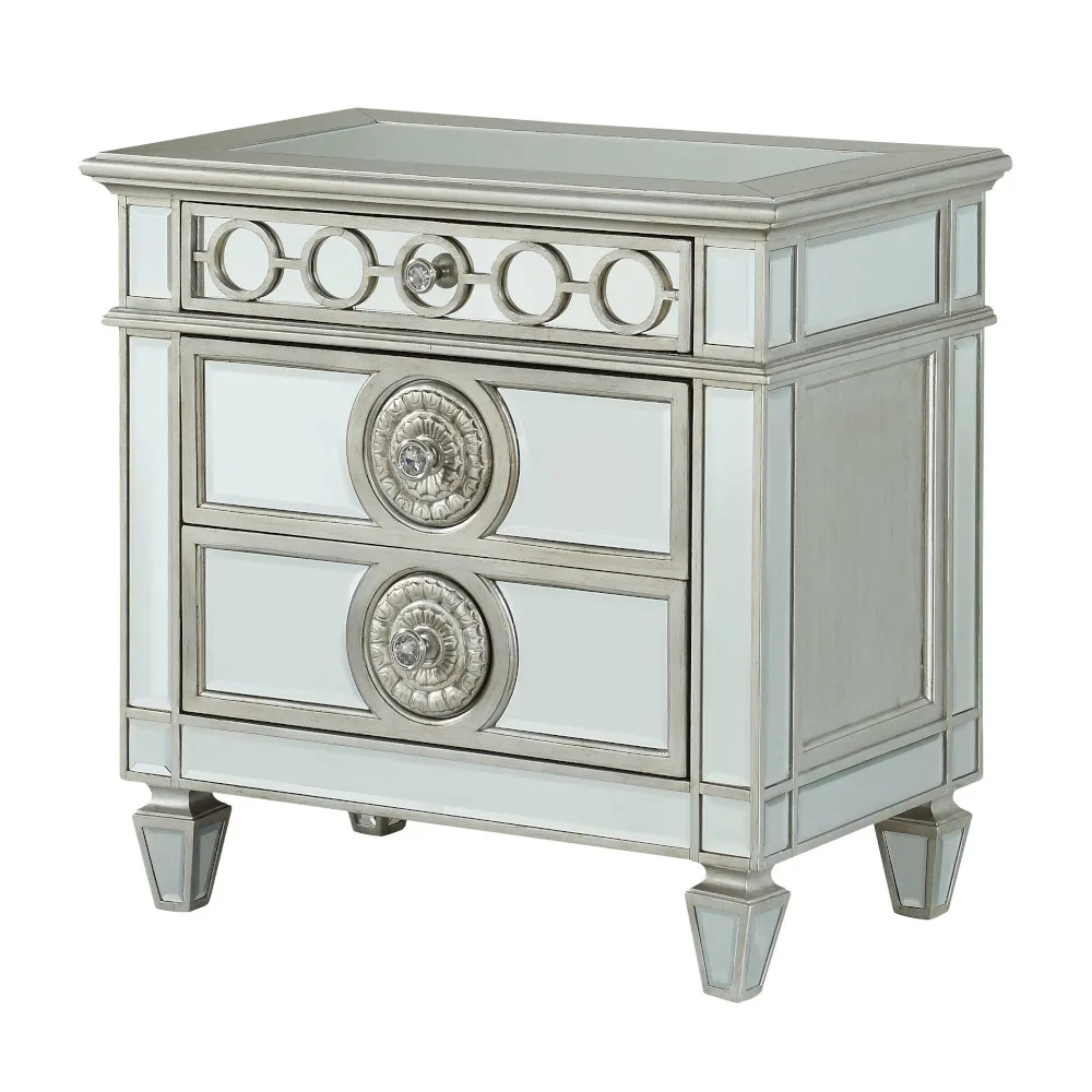 Acme Varian Nightstand in Mirrored 26153 — view 4