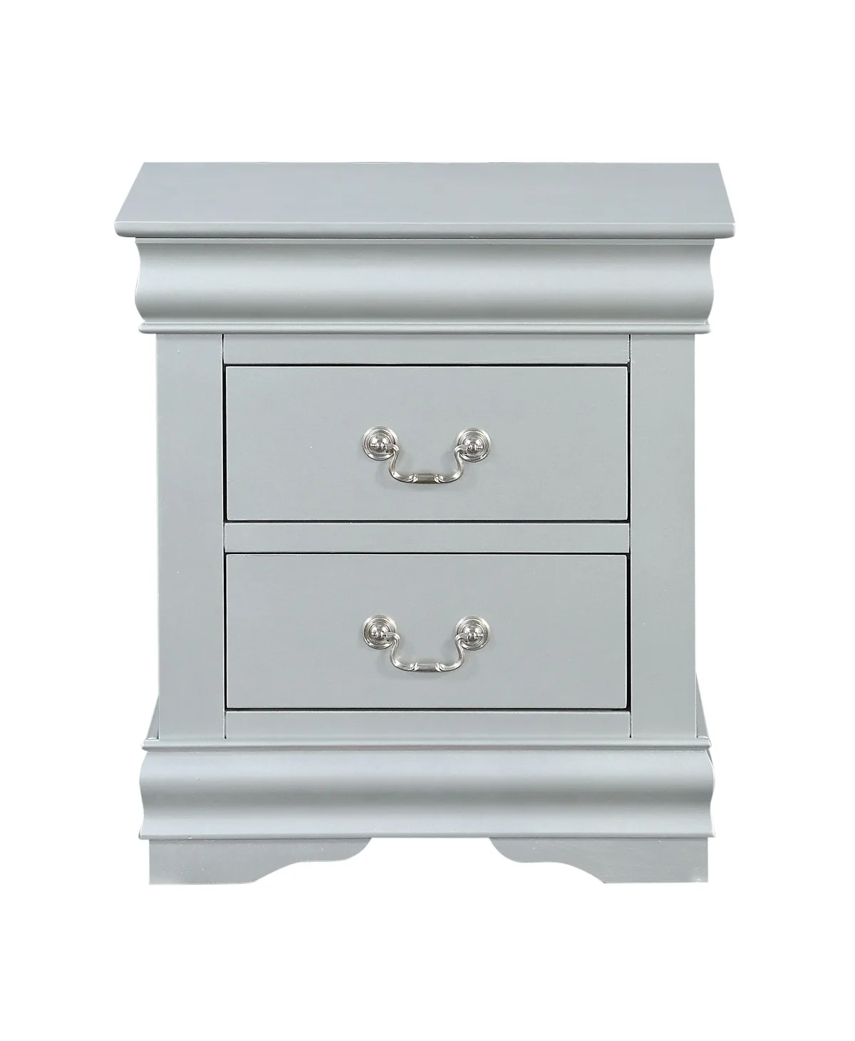 Acme Louis Philippe III Platinum Nightstand with 2 Drawers — view 3
