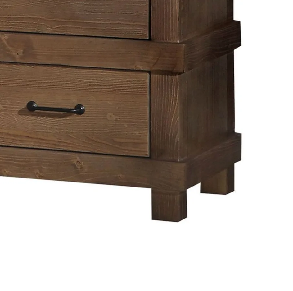 Acme Adams Nightstand in Antique Oak 30613 — view 3