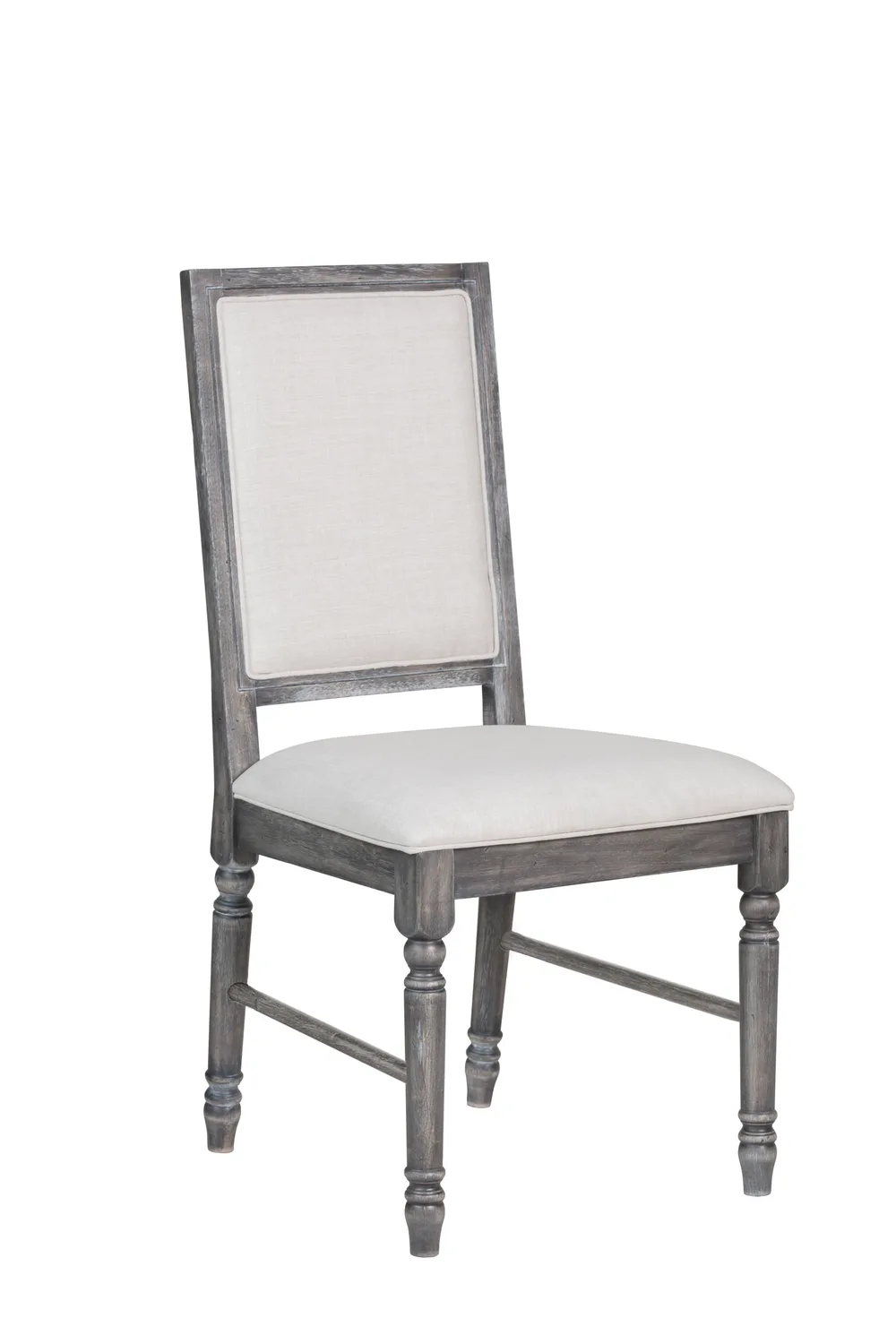 Leventis Side Chair (Set - 2) in Cream Linen & Weathered Gray 66182 — view 1