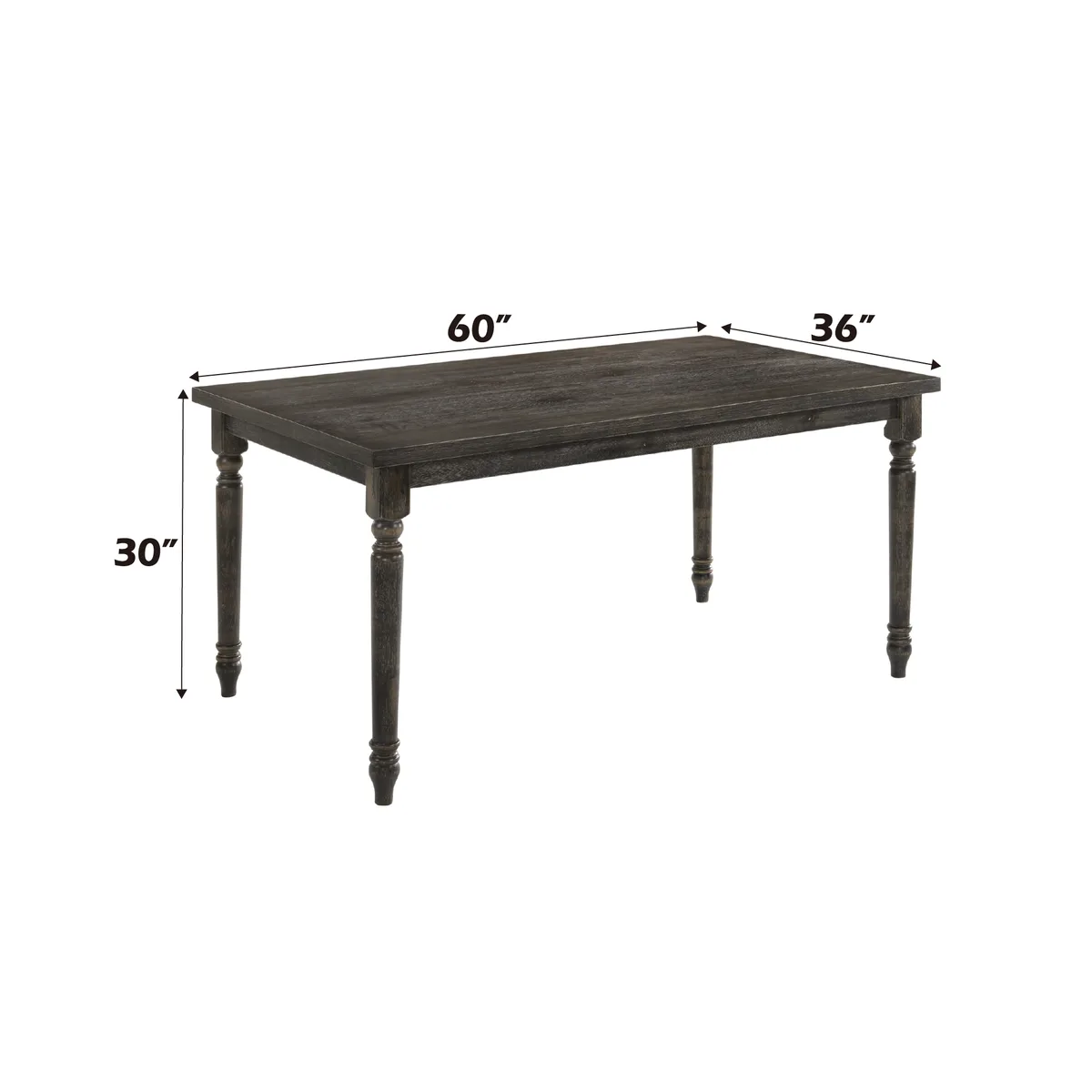 Acme Claudia II Dining Table in Weathered Gray 71880 — view 2