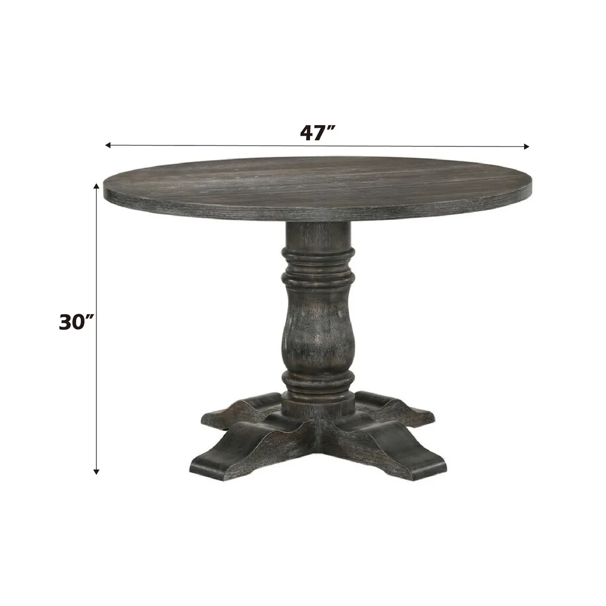 Acme Leventis Dining Table in Weathered Gray 74640 — view 2